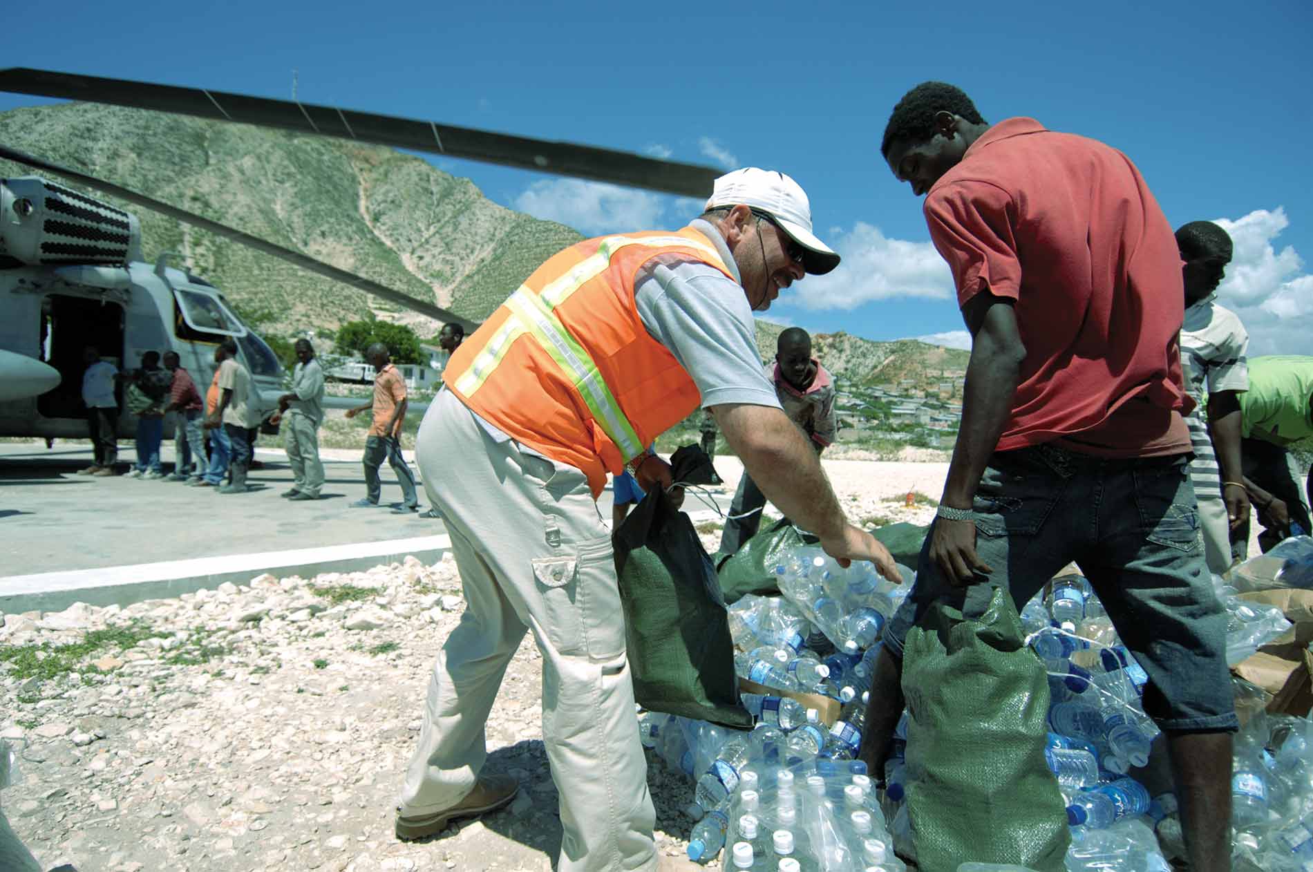 Relief-worker-water